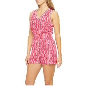 NWOT Juicy By Juicy Couture Towel Terry Sleeveless Romper Logo Print Size L